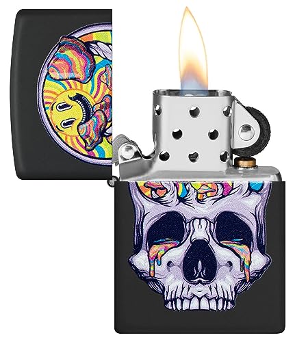 Image of Zippo Skull Moon Design Black Matte, Windproof Pocket Lighter, Refillable, (BIS Certified)