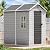 Outdoor Resin Storage Shed 6x4 FT, Large Waterproof Outside Sheds Storage with Floor Window Lockable Door Included, Plastic Sheds for Backyard Garden Patio Lawn Tools, Gray