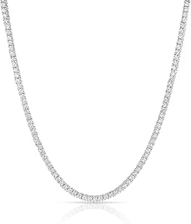 قلادة تنس انيقة وعصرية وفاخرة مطلية بالذهب الابيض عيار 18 قيراط من جوليا ستور، قلادة سوليتير تشيكوسلوفاكيا لطيفة للنساء، قلادة بسيطة من الزركونيا المكعب، هدايا مجوهرات