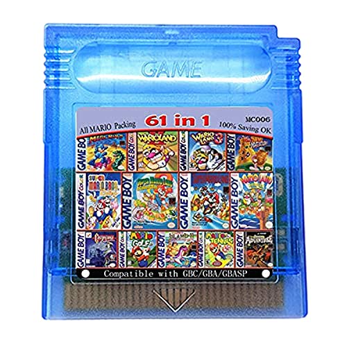 61 in 1 Game Card Cartradge for GBC Console - 32 Bit Game GB Color Retro Classics USA Version, Compatible with Original GBC GBA GBA SP All Version Console