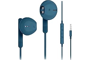 Immersive Audio with Wired Blue Headphones with Microphone