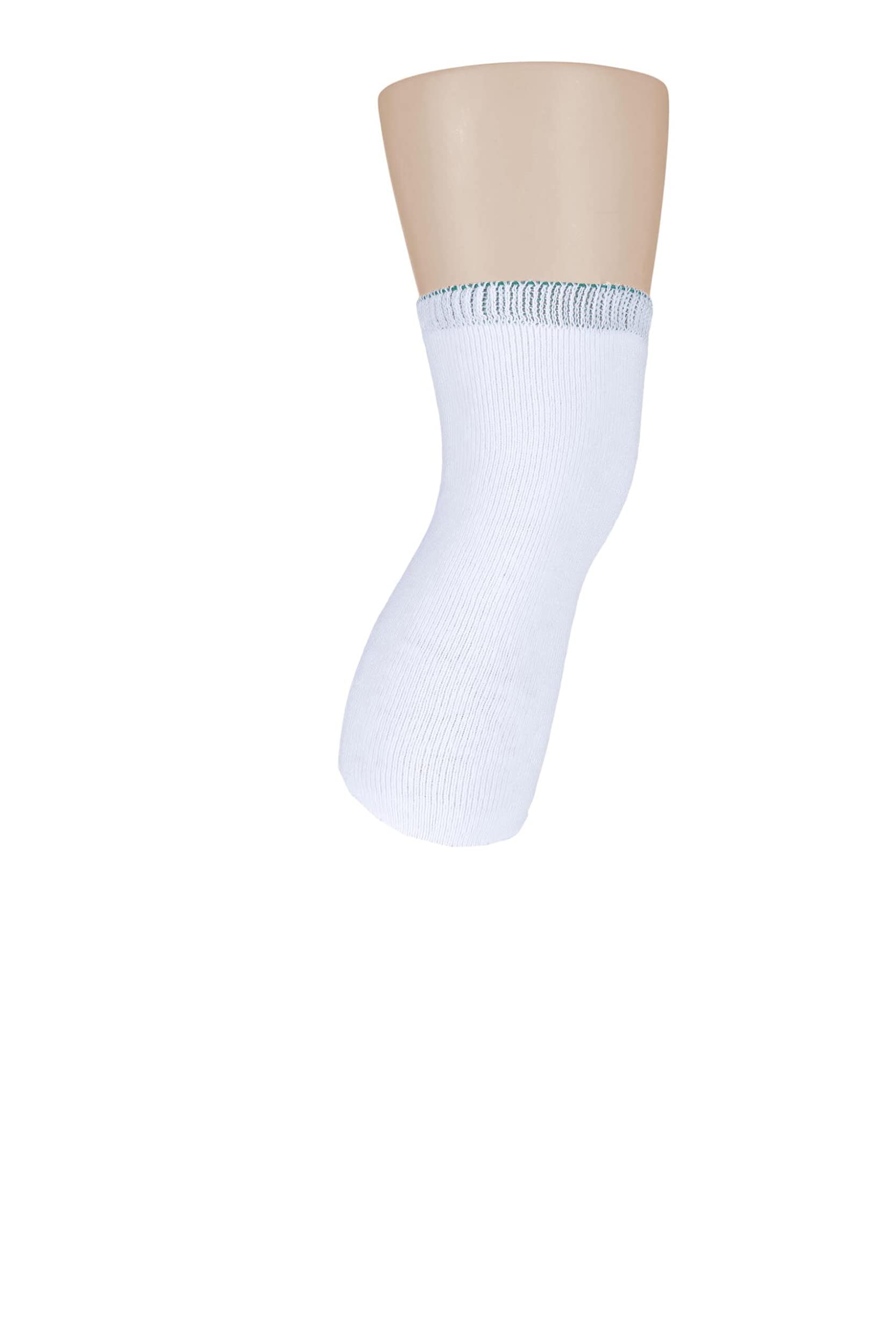 IOMI SOCKSHOP męskie i damskie bawełniane skarpety protetyczne, jednokolorowe, białe, do amputacji poniżej kolana, lekko elastyczne, łatwe rozciąganie, dla wygody, różne rozmiary, 6 szt