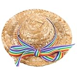 BCOATH ペット用麦わら帽子 おしゃれなデザインの犬用キャップ パーティ