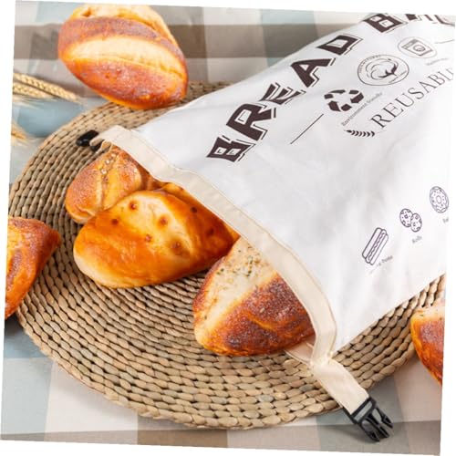 Bolsa grande para pan de algodón Uonlytech reutilizable con forro interior de TPU 8