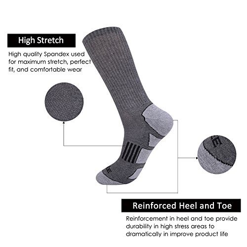 JOYNÉE Mens 6 Pack Athletic Cushion Crew Socks Performance Running Socks3