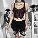 Gothic Corset Top Floral Lace Lingerie for Women Sexy Lace-Up Bustier Top Club Outfits Going Out Brami Top Red V Neck Sleeveless