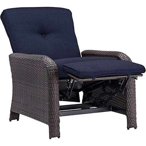 Hanover Outdoor Strathmere Luxury Recliner, Navy Blue #TOP7