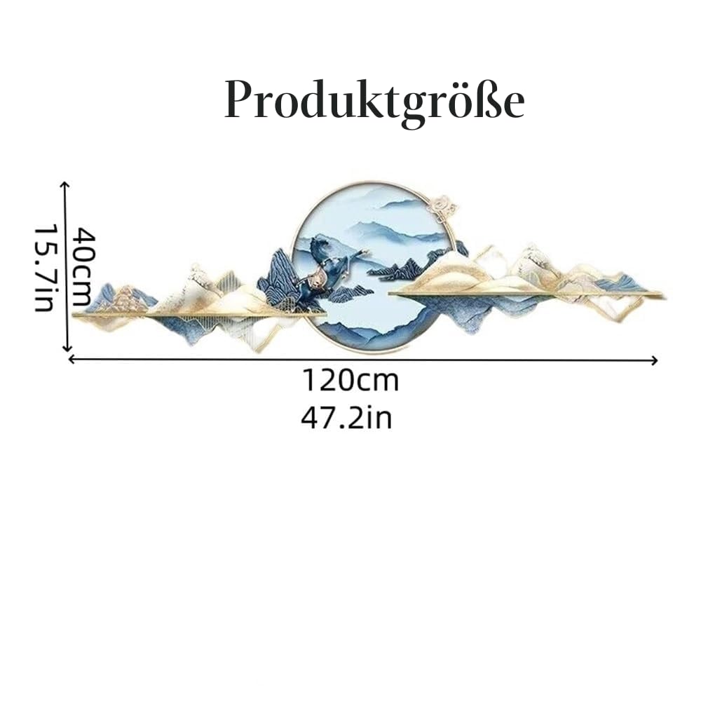 3D-Wandkunst-Dekor – LED-Licht, chinesisches Feng Shui-Wandbild, Skulptur für Heimdekoration, perfekt für Eingang, Flur, Schlafzimmer und Sofa-Hintergrund, Wandbehang