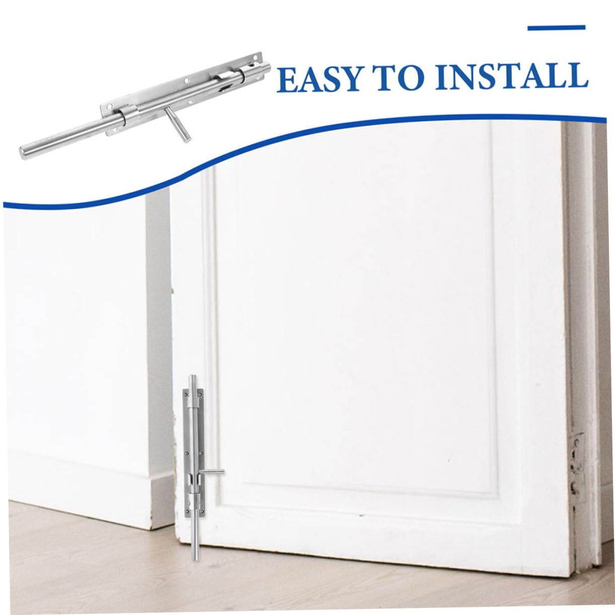 Toddmomy 2 pezzi Catenaccio Scorrevole in Acciaio Inox Rinforzato per Porte Interne e Armadi Serratura di Sicurezza Pesante per Bagno Camera e Cancelli Facile da Installare e Scorrimento