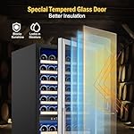 Wine Cooler Refrigerator 24 Inch, 180 Bottles Large Wine Fridge Dual Zones, Tall Freestanding/Built-in Wine Cellar Professional with Reversible Door Sliding Rail Shelves - Image 5