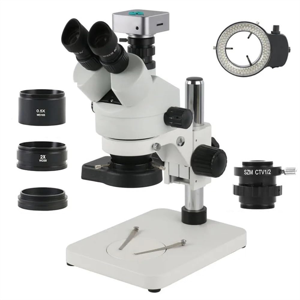 Microscope 36MP 4K 1080P HDMI USB Video Camera Simul-Focus 3.5X-90X Trinocular Stereo Microscope 1/2 CTV for Research Education