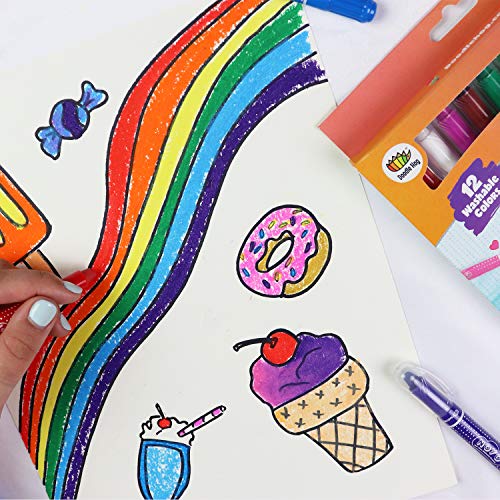 Not Your Ordinary Crayons, 3 In 1 Extraordinary Bolder Crayons, Pastel And Watercolor Effects (12 Colors) #TOP5