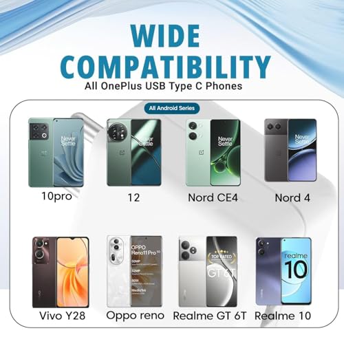 Image of One Plus 65W Original Power Adapter with Type-C Cable Ultra-Fast Charger Compatible with One-Plus 12 /12R /11 /11R /10 /10R, Nord CE 3 Lite 5G, Nord 2T 5G, Nord CE 2 Lite 5G, Nord 5G Combo