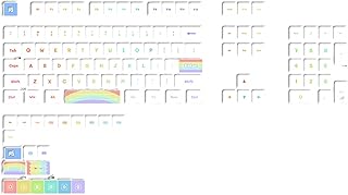 PBTDyeSubb Keycaps 125pcs Stylish Rainbow Color Keycap Set For Gaming Mechanical Keyboard Keycap For CherryMX Swithes Rainbow Theme Keycaps DyeSub PBT MDA Keycap For 61/68/75/84/87/96/980/104/108