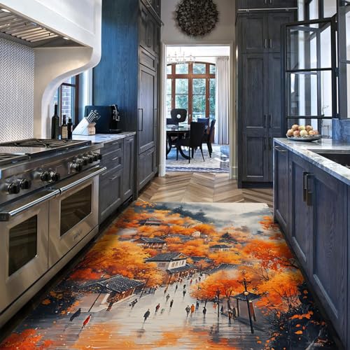 Tapis aquarelle d'automne pour décoration maison de ferme