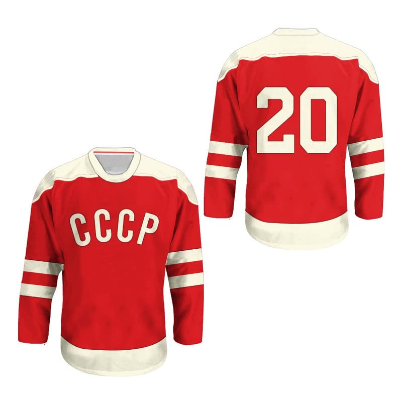 BORIZCUSTOMSVladislav Tretiak USSR CCCP Hockey Jersey New Stitch Sewn
