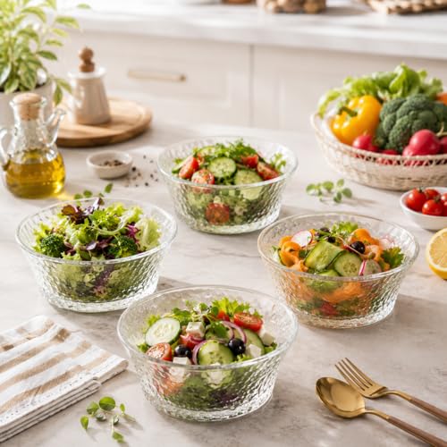 Image of WRINGO 3.5 Inch Glass Ice Cream Bowl, Dessert Bowls for Ice Cream, Pudding, Custard, Fruit Salad, Transparent Serving Bowls for Home, Kitchen & Party Use (Set of 6)