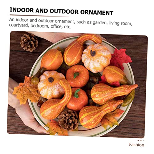 GRIRIW 50pcs Artificial Pumpkin Fake Pumpkins and Foam Pumpkins Decor Faux Pumpkins and Gourds Home Accessories Thanksgiving Table Scatter Pine Cones for Crafts Set Soft PVC Cupboard