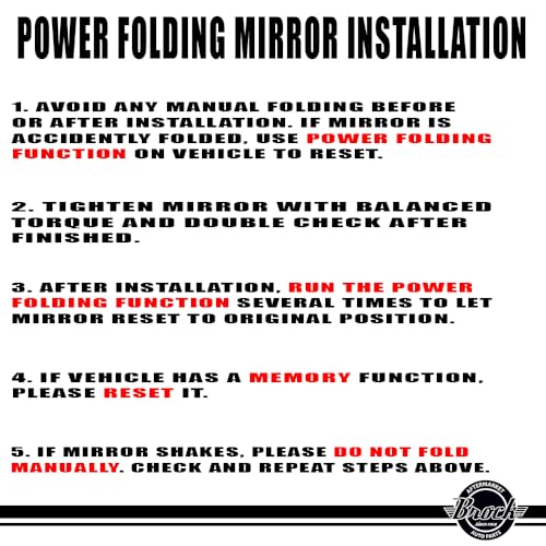 image for AutoandArt Replacement Driver Power Folding Door Mirror Heated Memory 