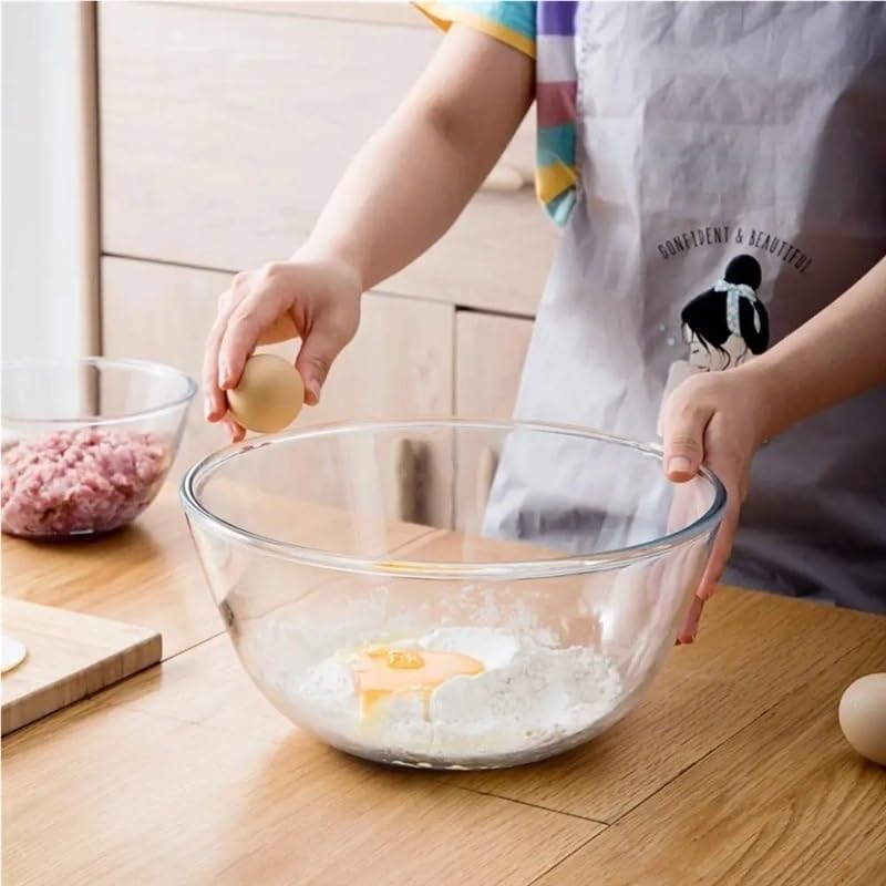 Rührschüssel-Set aus Glas, Salat-Servierschüssel, ofenfest, transparent, Trifle-Punschschale for Backen, Mischen, Servieren von Desserts, langlebig, kratzfest, unverzichtbar for die Küche(2100ML)