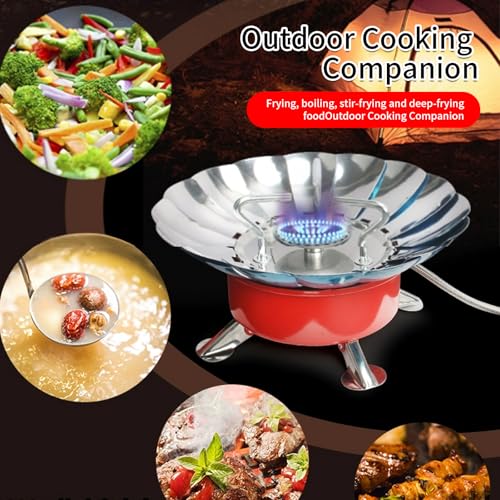 BORDSTRACT Portable Camping Stove, 2800W Folding Leg Design Mini Gas Furnace, Outdoor Cooking Accessories for Hiking, Backpacking, Traveling - Thumbnail 2