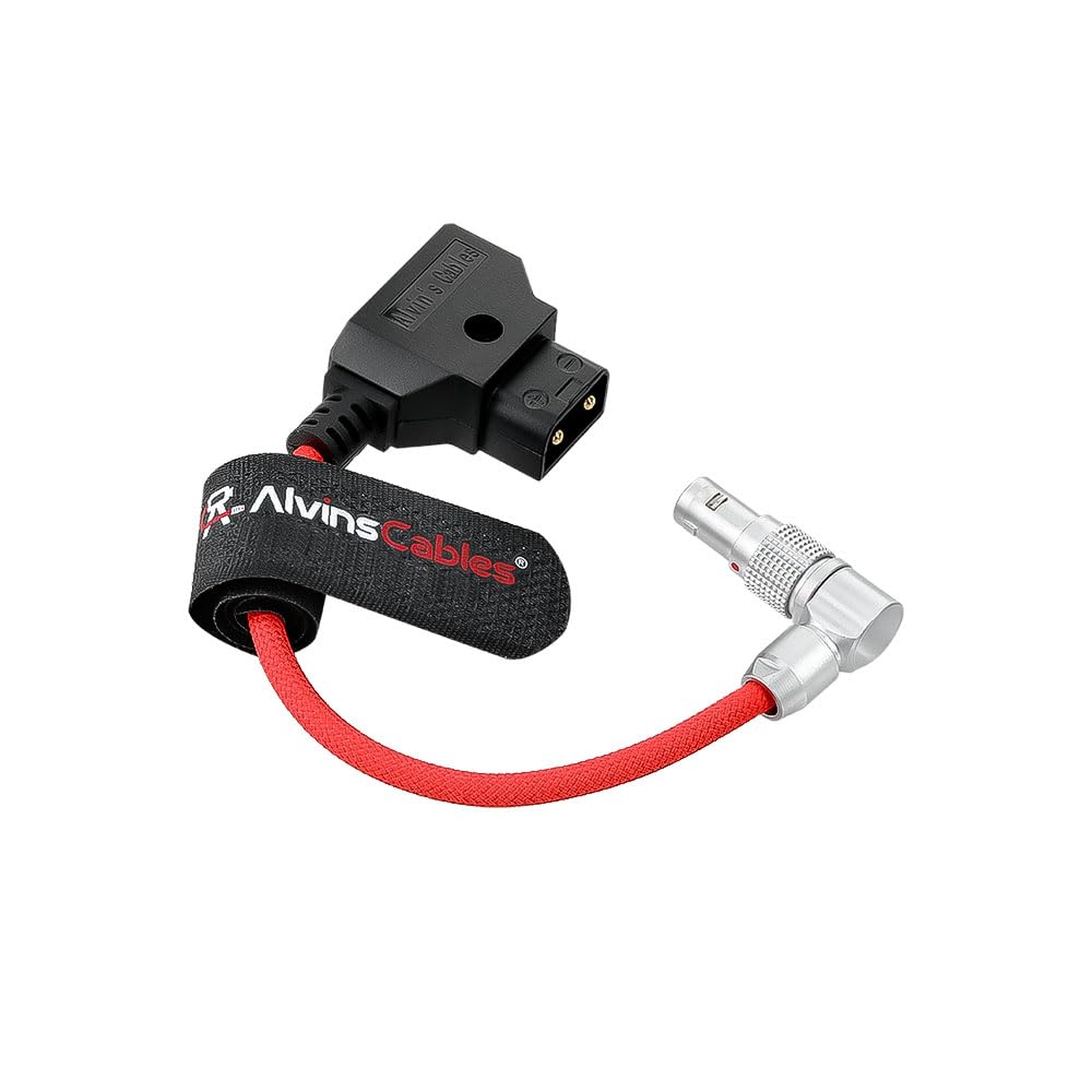 Alvin's Cables D-Tap auf drehbaren abgewinkelten 0B 2-Pin Stecker für Blackmagic Pyxis 12K | SmallRig, geflochtenes ultraweiches rotes Kabel 15cm