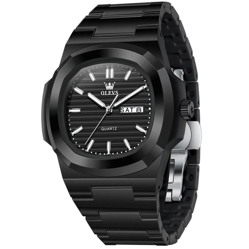 Image of OLEVS Mens Watches Analog Quartz Unisex Watches Square Resinous 3ATM Waterproof Day Date Sport Fashion Dress Wrist Watch