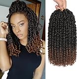 Passion Twist Crochet Hair,12 Inch Thick Passion Twist hair,7 Packs Soft Twist Crochet Hair,Pre Twisted Long Last Crochet Hair for Women Girls,Pre Looped Light Curly Braids Hair Extensions T30