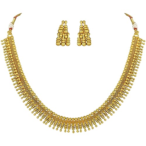 Image of Peora Gold Plated Bridal Jewellery Set with Kamarband Gift for Women Indian Traditional Ethnic Wedding