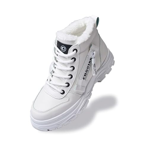 Botas de neve femininas, botas de inverno plataforma quentes, tênis de caminhada à prova d'água com zíper