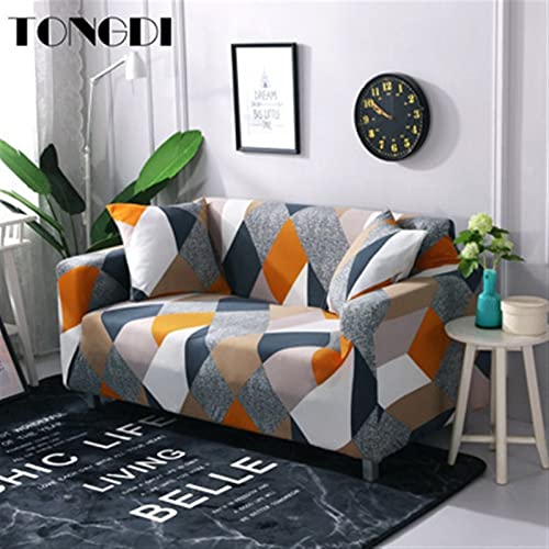 Funda elástica para sofá de salón con estampado elegante y moderno de lujo 4