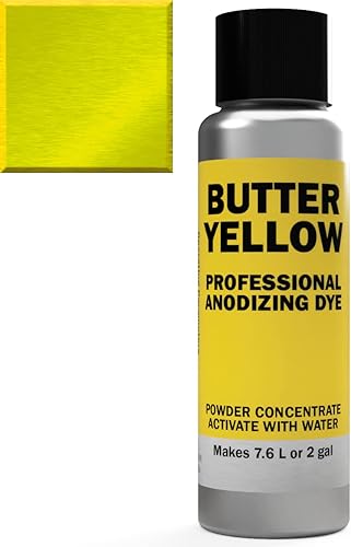 Colorantes de pigmento anodizado de aluminio profesional | Amarillo 4A | Amarillo claro a rico | Concentrado en polvo hace 7.6 litros o 2 galones