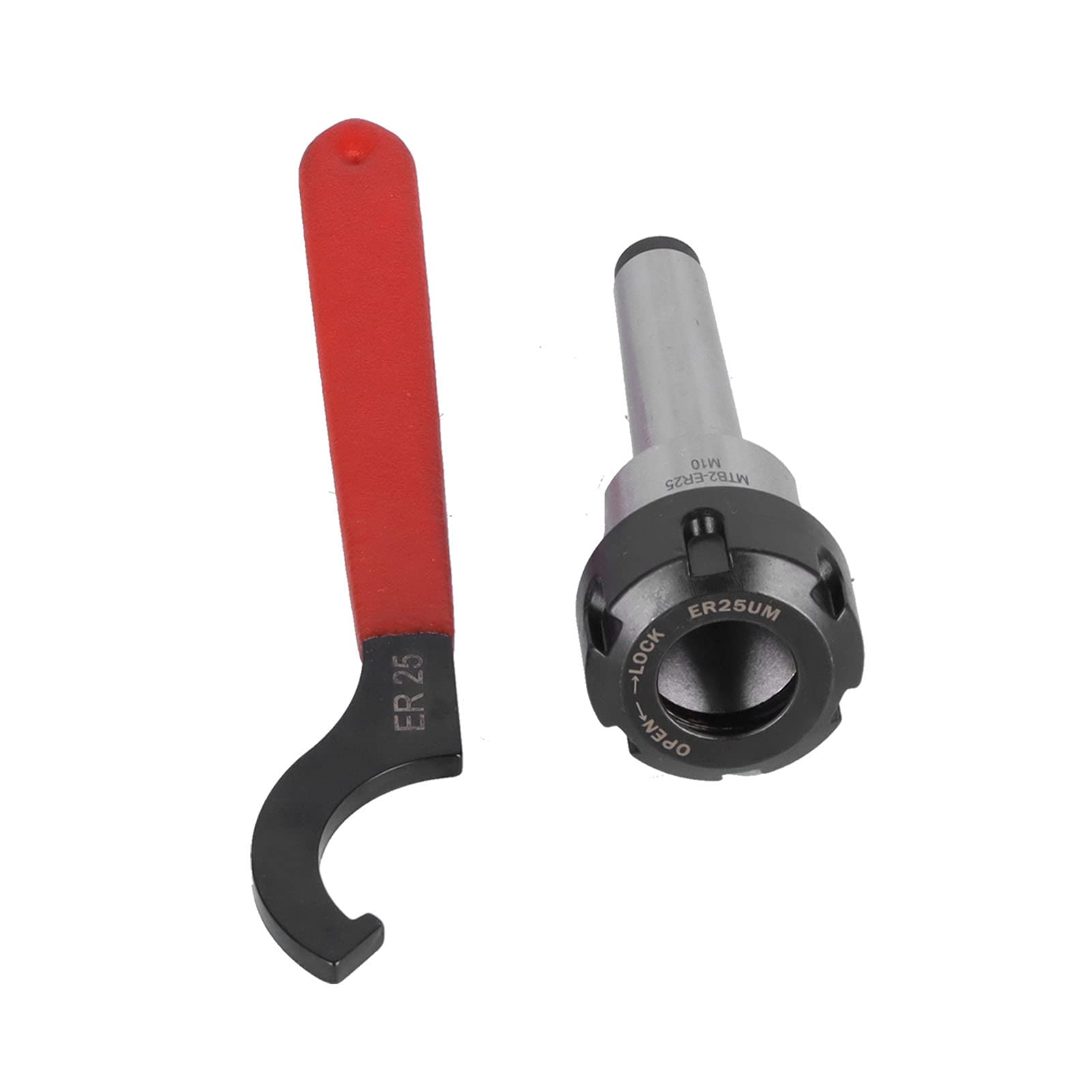 Fafeicy Pinces à Ressort ER25, Mèche de Toupie à Queue Morse, Arbre de Connexion, Pince de Serrage, Mandrin, Clé à Ressort, Jeu de Pinces à Ressort(VTT2-ER25-M10), Porte-Outil De Connexion À