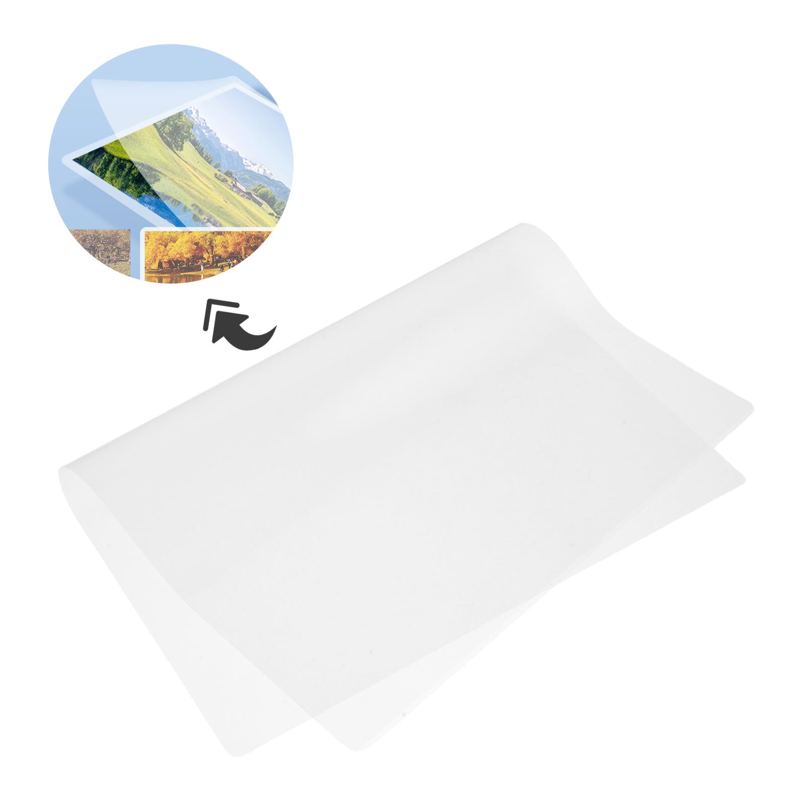 100 Hojas de Bolsas de Laminación Plástica Transparente, Película de Laminación para Documentos y Tarjetas, Fundas para Plastificar de Alta Transparencia para Uso Escolar