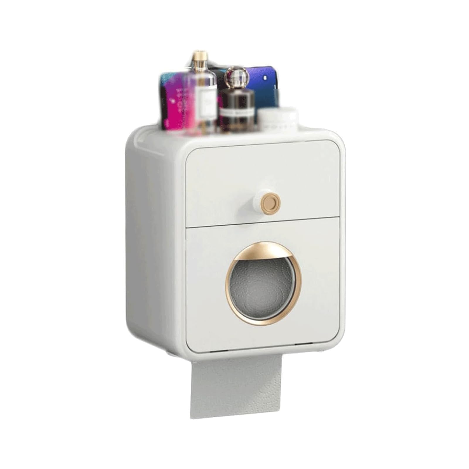 Toallero de doble capa comercial blanco para montaje vertical limpio