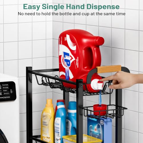 KIMBORA Laundry Room Storage Cart with Detergent Holder with Wheels - Image 3