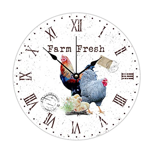 Horloge à quartz coq lisible et silencieuse style rétro 38 cm - 2