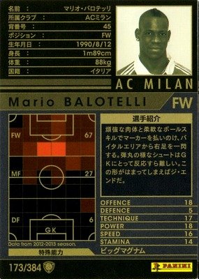 Amazon.co.jp: WCCF/12-13/173/ACミラン/マリオ・バロテッリ