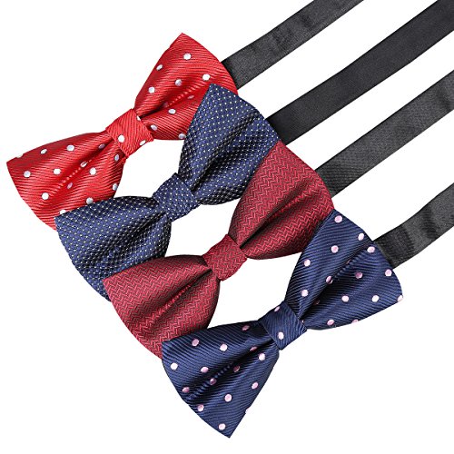 Bash 8 Packs Adjustable Pre-Tied Bow Ties Elegant Bow Ties For Men Boys (A) #TOP2