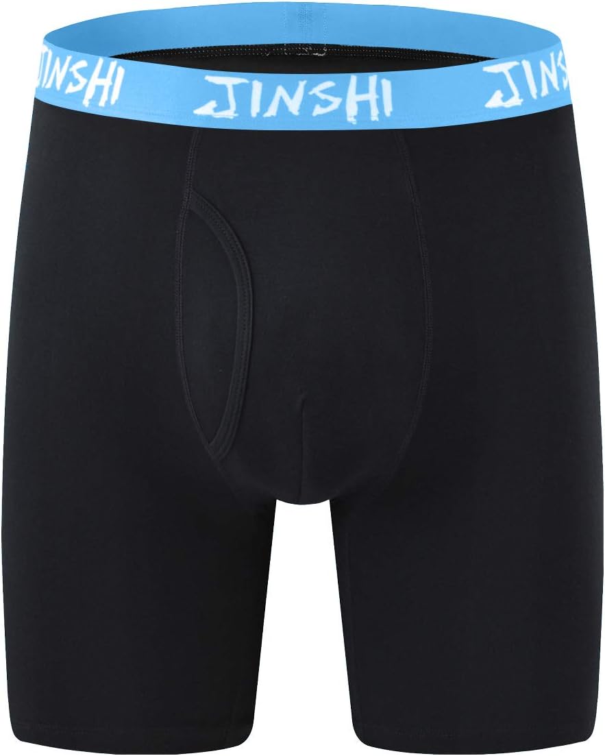 JINSHI Men's Underwear Boxer Briefs Long Leg Underpants 3Pack Soft Comfy - Image 4