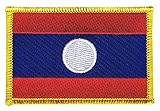 Flaggenfritze Flaggen Aufnäher Laos Fahne Patch + gratis Aufkleber