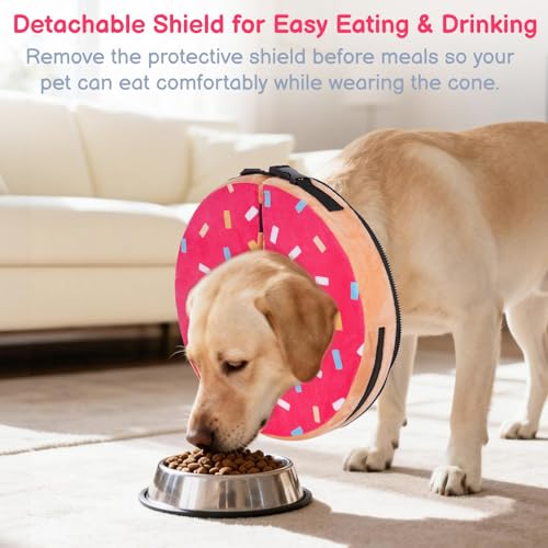 Image of Dog Cone, No-Inflation Sponge Donut Collar for Dogs After Surgery