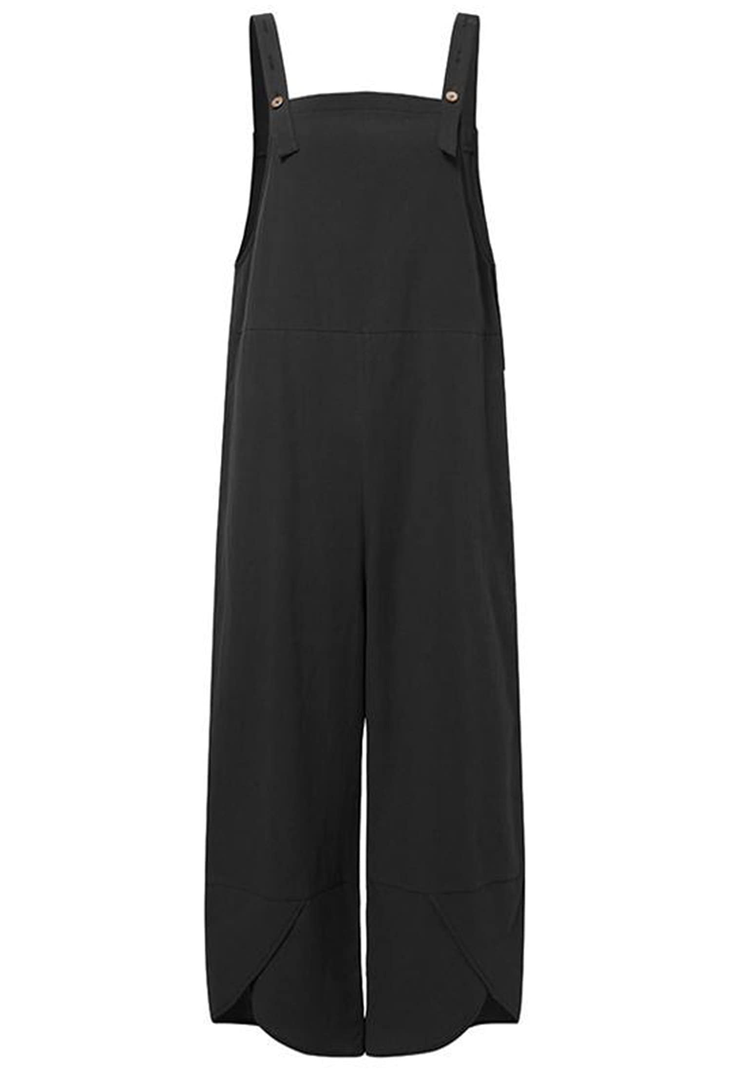 BRONG Salopette da donna casual allentate in morbido cotone e lino tuta da donna con spalline regolabili con tasche