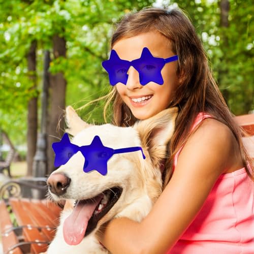 Image of 12 Pairs Star Sunglasses Pentagram Glasses Rimless Sunglasses for July 4th,Halloween, Christmas Party Favor