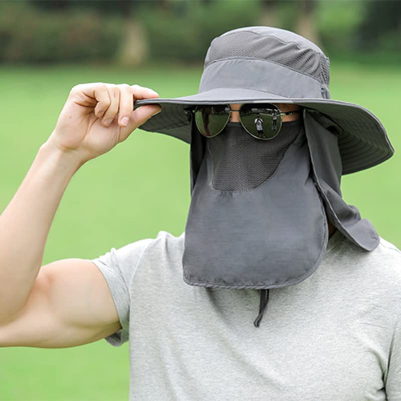 Czapka chroniąca przed słońcem, osłona UV z szerokim rondem, blokuje oparzenia słoneczne, zdejmowana klapa, Summer Essential, kolor obrazu, 1