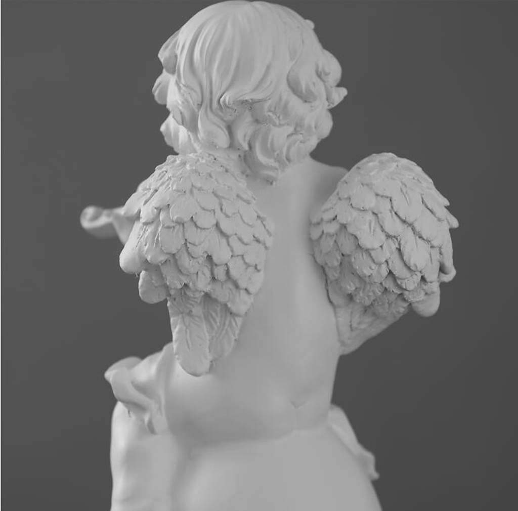 GerRit Scultura statua di angelo da giardino, artigianato in resina modello giardino giardino prato villa decorazione ornamenti H32.2CM