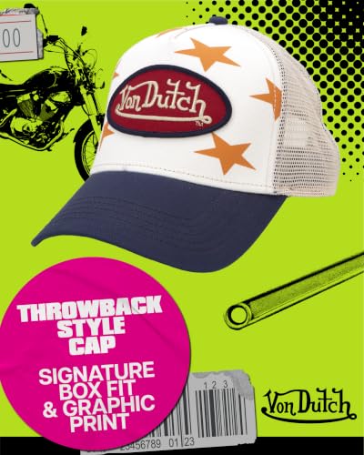 Image of Von Dutch Womens and Mens Trucker Hat - Mesh Back Curved Brim Americana Hats for Men and Women with Snap Back Closure