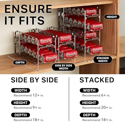 Simple-Houseware-2-Pack-Stackable-Beverage-Soda-Can-Dispenser-Rack-Chrome-Metal-Soda-Can-Soft-Drink-Organizer