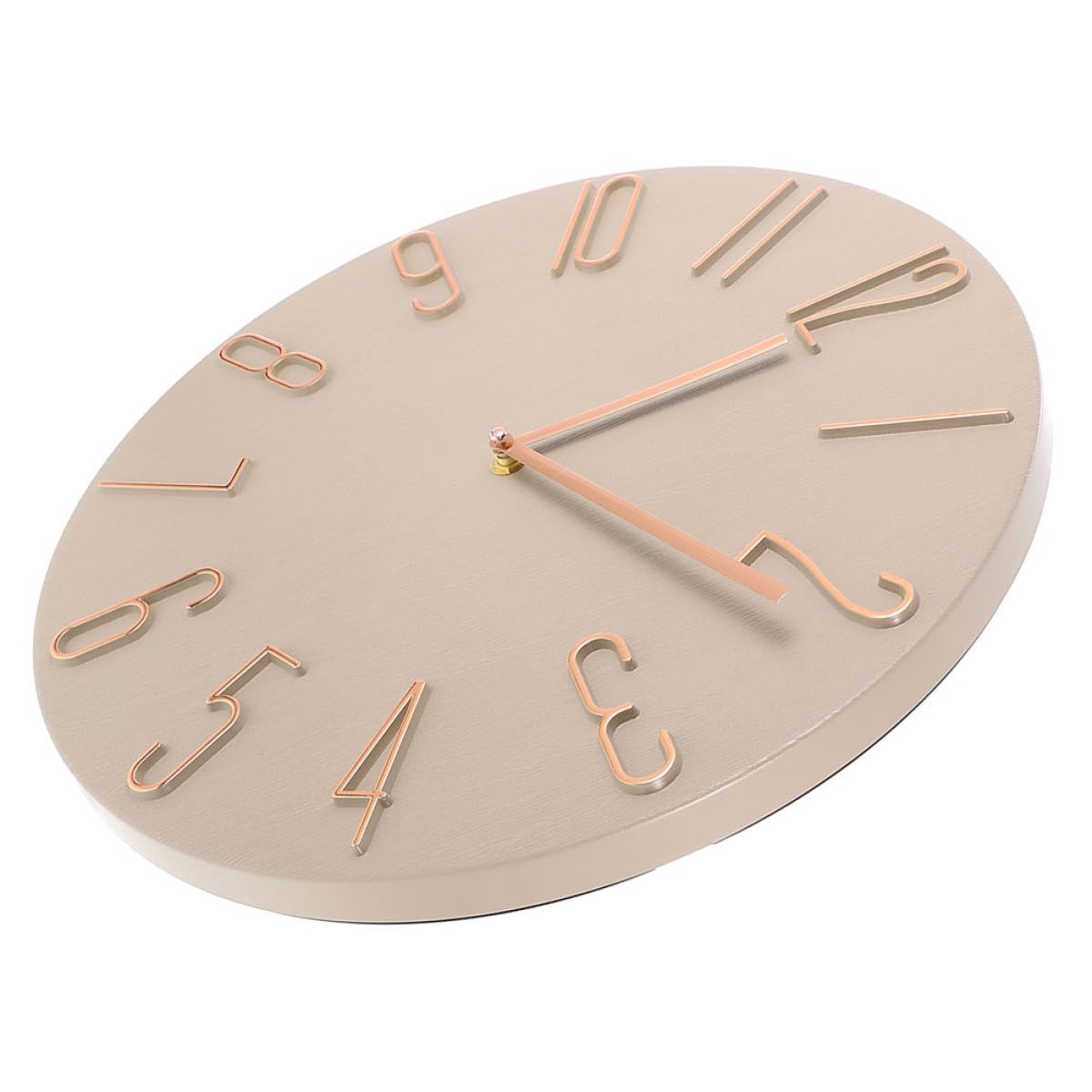 Healeved 30cm Leise Wanduhr mit Großen Zahlen, Quarz, Khaki