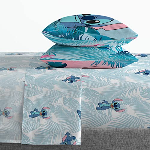 Image of Disney Lilo and Stitch Queen Comforter Set 7 Piece Kids Bedding, Pink | Bed in a Bag, Comforter Sheets Shams Pillowcases, Official Brand, Soft Microfiber, Machine Washable, Girls Gift